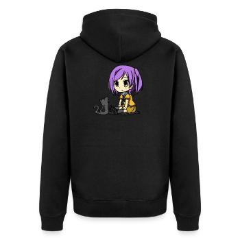 Kiddy caddy - Unisex Premium Organic Zip Hoodie - black - Back - Nico (187cm)