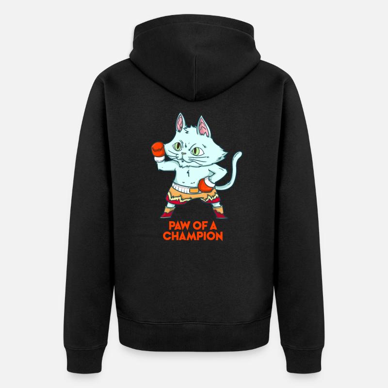 Boxer de gueule de chat - Veste à capuche bio Premium Unisexe - noir