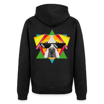 bulldog - Unisex Premium Organic Zip Hoodie - black - Back - Nico (187cm)