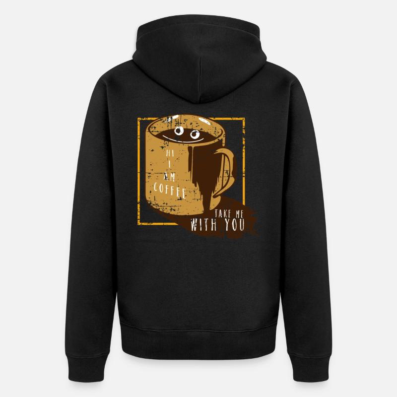 les amateurs de café - Veste à capuche bio Premium Unisexe - noir
