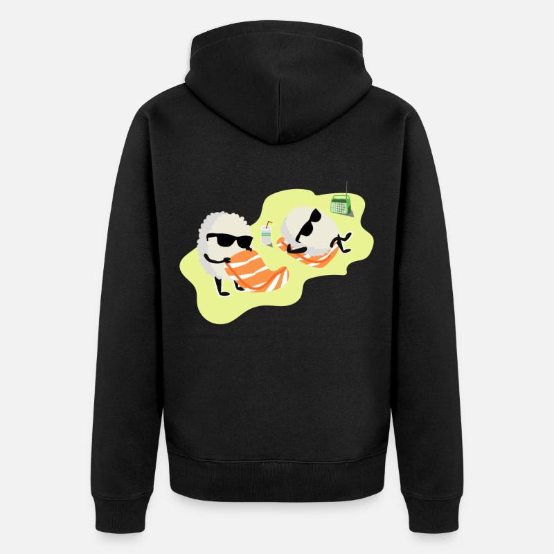 Idée de cadeau de riz de saumon de sushi de sushi - Veste à capuche bio Premium Unisexe - noir
