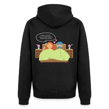 Anästhesist dreckiger Witz Geschenk Geschenkidee - Unisex Premium Bio Zip Hoodie - Schwarz - Hinten - Nico (187cm)