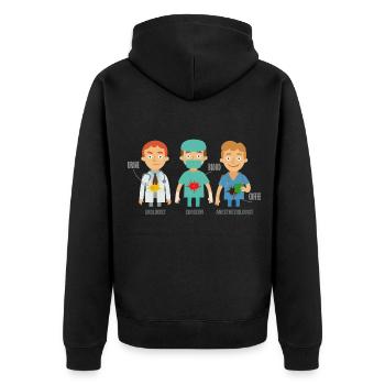Anästhesist Urologe Chirurg Lustig Geschenkidee - Unisex Premium Bio Zip Hoodie - Schwarz - Hinten - Nico (187cm)