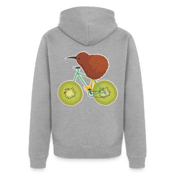 kiwi - Veste à capuche bio Premium Unisexe - gris chiné - Dos - Nico (187cm)