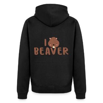 Biber - Unisex Premium Bio Zip Hoodie - Schwarz - Hinten - Nico (187cm)