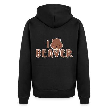 castor - Veste à capuche bio Premium Unisexe - noir - Dos - Nico (187cm)
