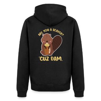 Biber - Unisex Premium Bio Zip Hoodie - Schwarz - Hinten - Nico (187cm)