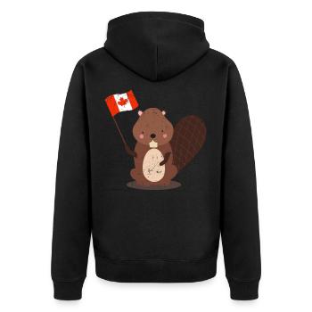 Biber - Unisex Premium Bio Zip Hoodie - Schwarz - Hinten - Nico (187cm)
