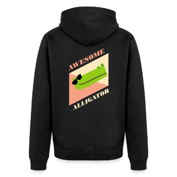 alligator - Unisex Premium Organic Zip Hoodie - black - Back - Nico (187cm)