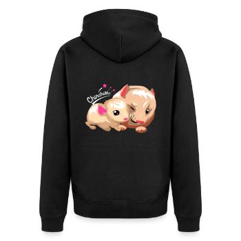 Cadeau pour animal domestique rongeur chinchilla amérique du sud - Veste à capuche bio Premium Unisexe - noir - Dos - Nico (187cm)