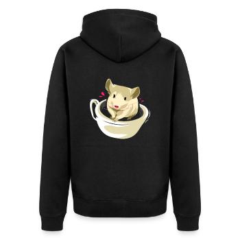 Cadeau pour animal domestique rongeur chinchilla amérique du sud - Veste à capuche bio Premium Unisexe - noir - Dos - Nico (187cm)