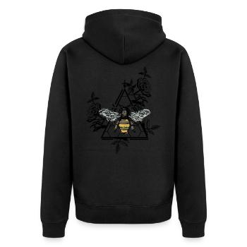 Biene Wespe Hornisse Honig Wabe swag Geschenkidee - Unisex Premium Bio Zip Hoodie - Schwarz - Hinten - Nico (187cm)