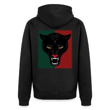 Jaguar schwarze Panther Geschenkidee - Unisex Premium Bio Zip Hoodie - Schwarz - Hinten - Nico (187cm)