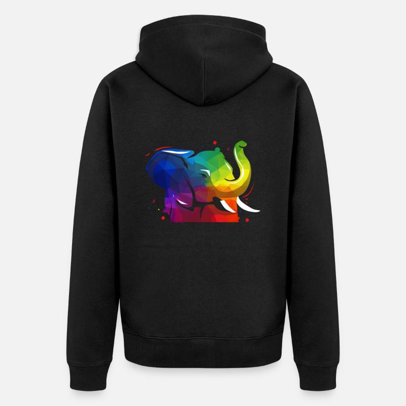 éléphant - Veste à capuche bio Premium Unisexe - noir