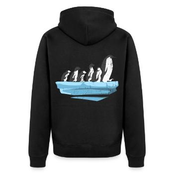 Pinguine Pinguin Pinguinfamilie Geschenk - Unisex Premium Bio Zip Hoodie - Schwarz - Hinten - Nico (187cm)