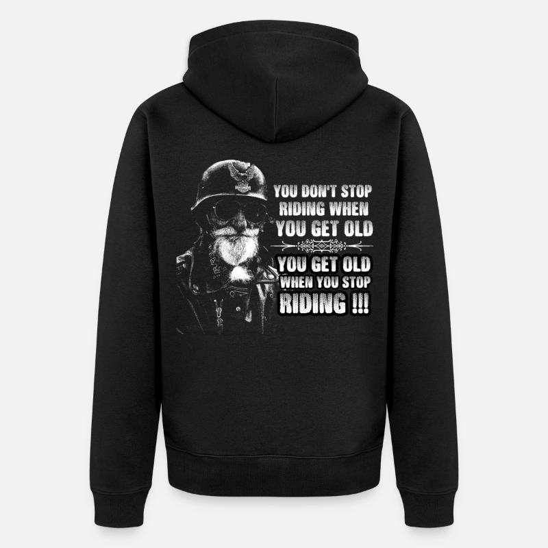 Motorrad Mann Geschenkidee - Unisex Premium Bio Zip Hoodie - Schwarz
