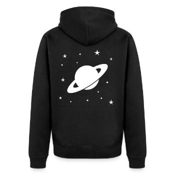 Planète Saturne Système solaire Astronomie étoiles - Veste à capuche bio Premium Unisexe - noir - Dos - Nico (187cm)