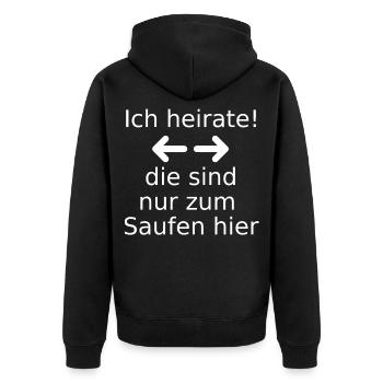I marry men - Unisex Premium Organic Zip Hoodie - black - Back - Nico (187cm)