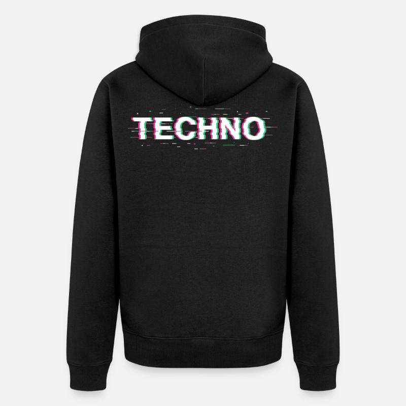 Techno 3D Rave Festival - Veste à capuche bio Premium Unisexe - noir