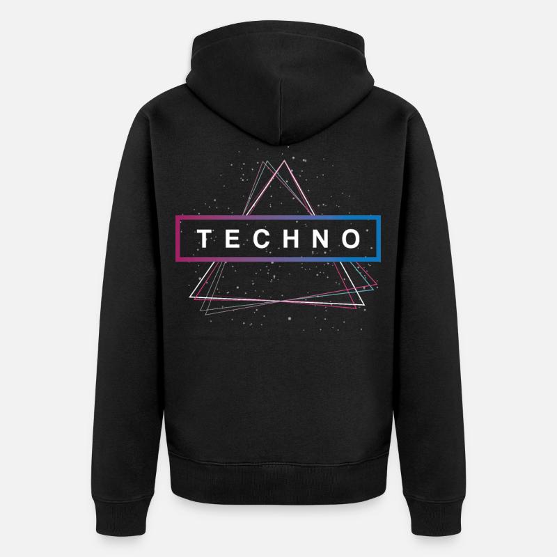 Techno triangle rave - Veste à capuche bio Premium Unisexe - noir