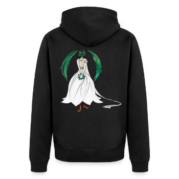 Frühlingsfee - Maiglöckchenblume - Unisex Premium Bio Zip Hoodie - Schwarz - Hinten - Nico (187cm)