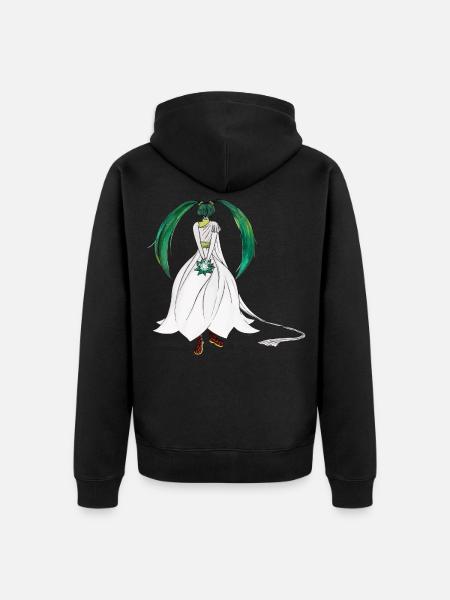 Frühlingsfee - Maiglöckchenblume - Unisex Premium Bio Zip Hoodie - Schwarz