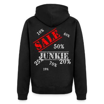 Sale - Unisex Premium Organic Zip Hoodie - black - Back - Nico (187cm)