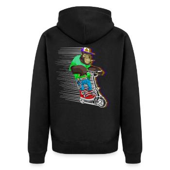Escooter scooter électrique scooter e-singe cool - Veste à capuche bio Premium Unisexe - noir - Dos - Nico (187cm)
