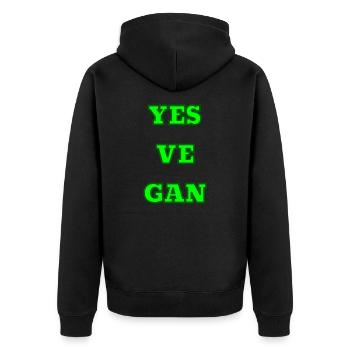 Végétalien végétalien - Veste à capuche bio Premium Unisexe - noir - Dos - Nico (187cm)