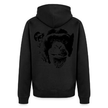Tête de singe - Veste à capuche bio Premium Unisexe - noir - Dos - Nico (187cm)