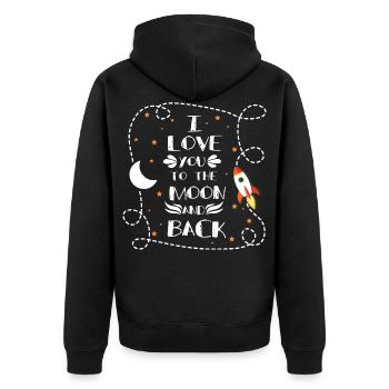 Je t'aime - je t'aime - Veste à capuche bio Premium Unisexe - noir - Dos - Nico (187cm)