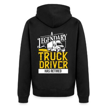 LKW Brummifahrer Leidenschaft Rente Geschenk - Unisex Premium Bio Zip Hoodie - Schwarz - Hinten - Nico (187cm)