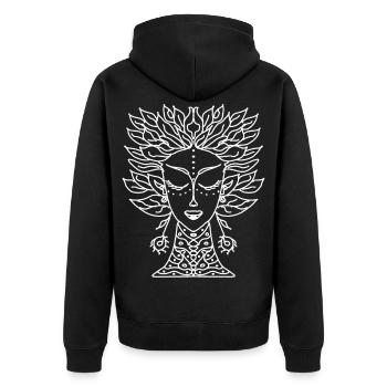 T-shirt spirituel de la tête de femme spirituellement - Veste à capuche bio Premium Unisexe - noir - Dos - Nico (187cm)