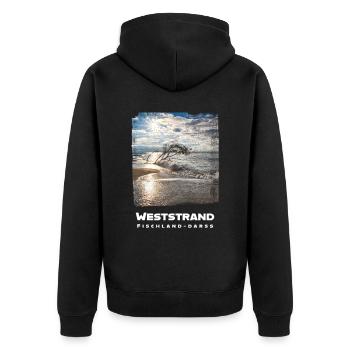 Baltic Sea Holiday Weststrand Prerow Fischland Darss - Unisex Premium Organic Zip Hoodie - black - Back - Nico (187cm)