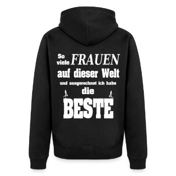 Meilleure épouse du monde - Veste à capuche bio Premium Unisexe - noir - Dos - Nico (187cm)