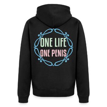 Enterrement de vie de garçon - Veste à capuche bio Premium Unisexe - noir - Dos - Nico (187cm)