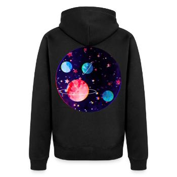 univers - Veste à capuche bio Premium Unisexe - noir - Dos - Nico (187cm)