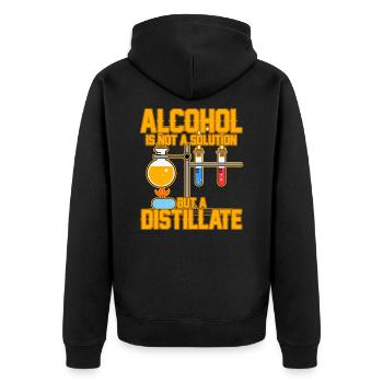 Alcohol - Unisex Premium Organic Zip Hoodie - black - Back - Nico (187cm)