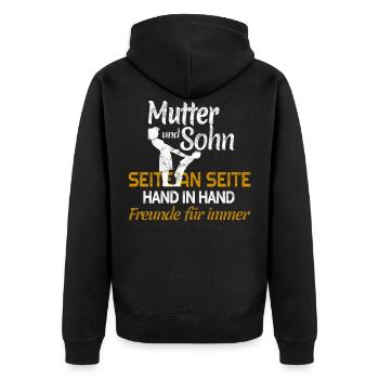 Mère et fils amis pour la vie - Veste à capuche bio Premium Unisexe - noir - Dos - Nico (187cm)