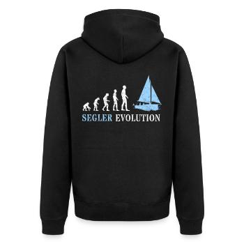 Sailing Evolution Sailor Evolution - Unisex Premium Organic Zip Hoodie - black - Back - Nico (187cm)