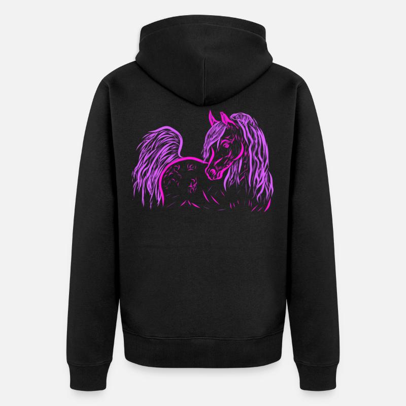 Rose arabe - Veste à capuche bio Premium Unisexe - noir