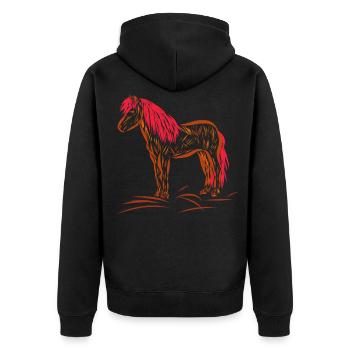 Cheval - Veste à capuche bio Premium Unisexe - noir - Dos - Nico (187cm)