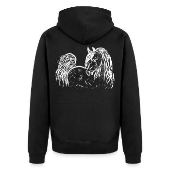 Pi arabe blanc - Veste à capuche bio Premium Unisexe - noir - Dos - Nico (187cm)