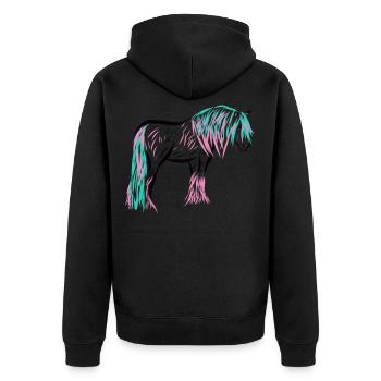 Cheval - Veste à capuche bio Premium Unisexe - noir - Dos - Nico (187cm)