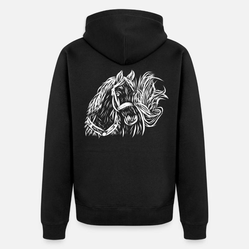 cheval - Veste à capuche bio Premium Unisexe - noir