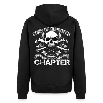 Sons of ibuprofen arthritis chapter - Unisex Premium Organic Zip Hoodie - black - Back - Nico (187cm)