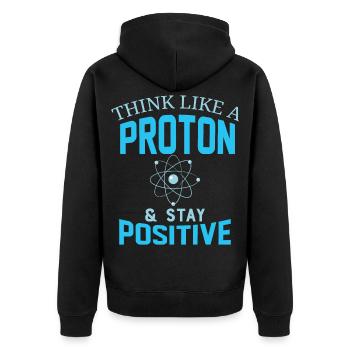 Proton positif disant drôle - Veste à capuche bio Premium Unisexe - noir - Dos - Nico (187cm)