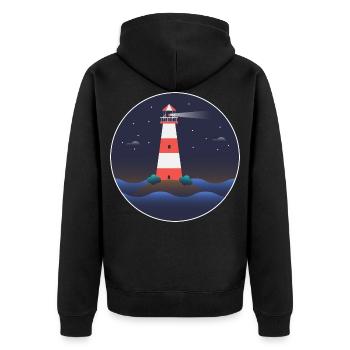Lighthouse, international lighthouse day - Unisex Premium Organic Zip Hoodie - black - Back - Nico (187cm)