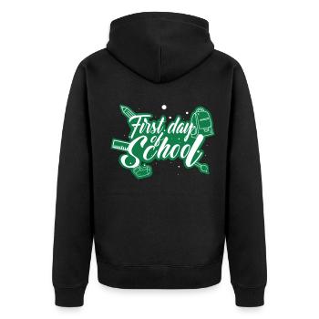 Scolarisation - premier jour d'école - Veste à capuche bio Premium Unisexe - noir - Dos - Nico (187cm)