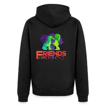 Chien amis pour toujours enfance - Veste à capuche bio Premium Unisexe - noir - Dos - Nico (187cm)